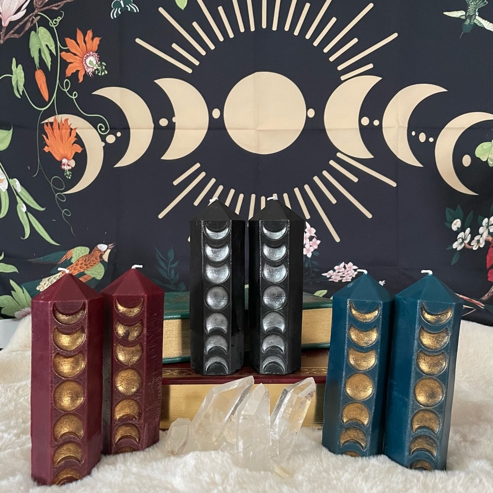 Moon phase candle